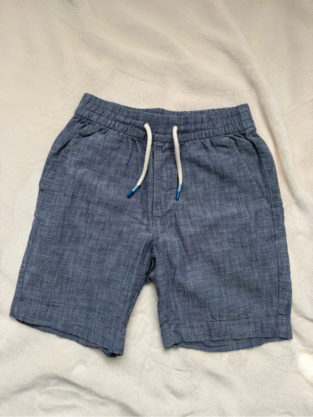 GAP Boys Blue Chambray Drawstring Shorts